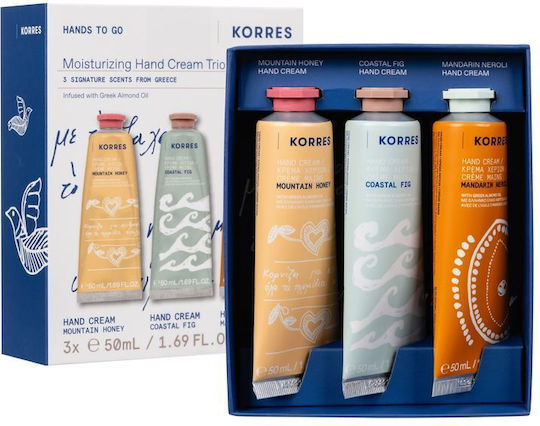 Korres Hand Cream Trio Skin Care Set for Moisturizing 3pcs
