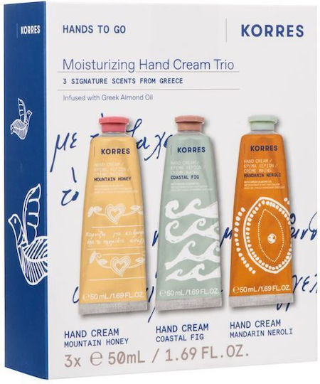 Korres Hand Cream Trio Skin Care Set for Moisturizing 3pcs