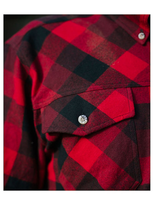 Дълъг ръкав Риза Каре Red/black