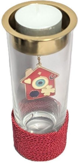 Grekas Home Christmas Glass Gold Candlestick