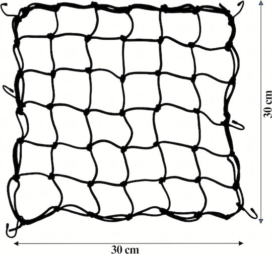 Motorcycle Luggage Net Zola 30 X 30 Cm 6 Hooks Multifunctional Black