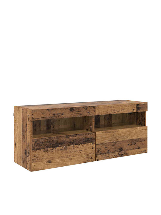 Living Room TV Unit with Lighting Old Wood L100xW30xH40cm