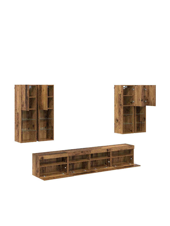 Living Room TV Unit with Lighting Old Wood L100xW30xH40cm