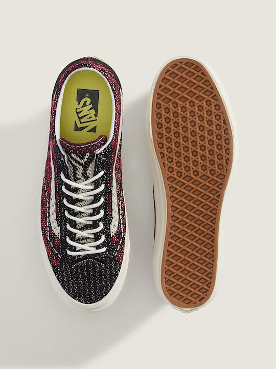 Old Skool Sneakers Geo Check Bordeaux Red