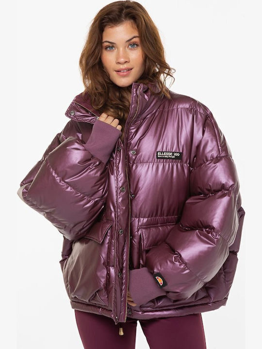 Vesuvio Women's Short Puffer Jacket for Winter Purple