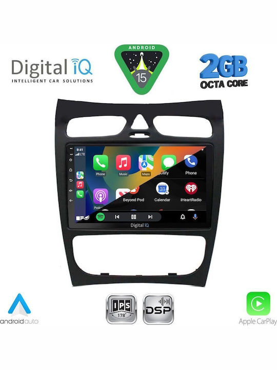 Digital IQ Car Audio System for Mercedes-Benz CLK Class 2000-2004 (Bluetooth/USB/WiFi/GPS/Apple-Carplay/Android-Auto) with Touch Screen 9"