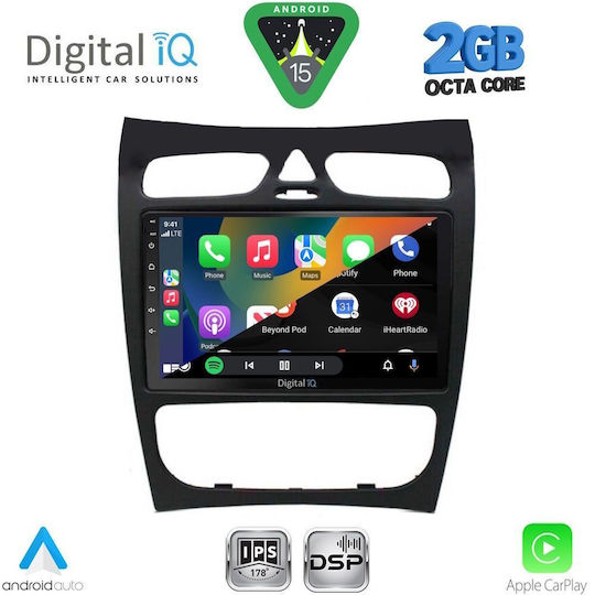 Digital IQ Car Audio System for Mercedes-Benz CLK Class 2000-2004 (Bluetooth/USB/WiFi/GPS/Apple-Carplay/Android-Auto) with Touch Screen 9"