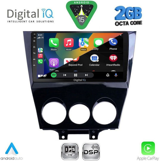 Digital IQ Car Audio System for Mazda RX-8 2008-2014 (Bluetooth/USB/WiFi/GPS/Apple-Carplay/Android-Auto) with Touch Screen 9"