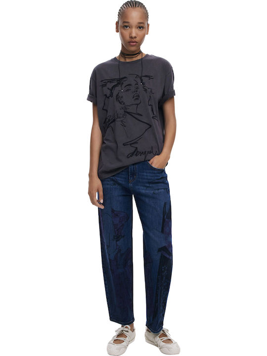 Ψηλόμεσο Γυναικείο Jean Παντελόνι σε Boyfriend Εφαρμογή Denim