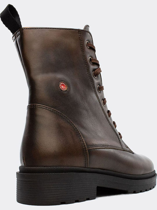 Leder Stiefeletten Damen Braun