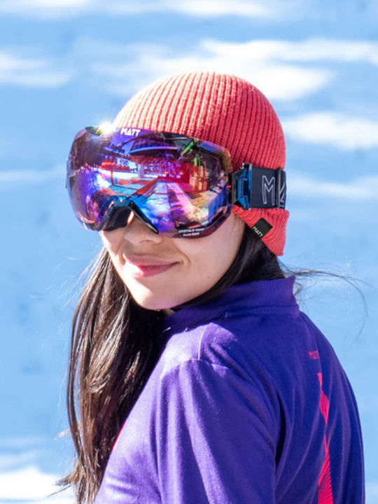 Matt Μάσκα Σκι & Snowboard Ενηλίκων Πολύχρωμη με Φακό σε Πολύχρωμο Χρώμα