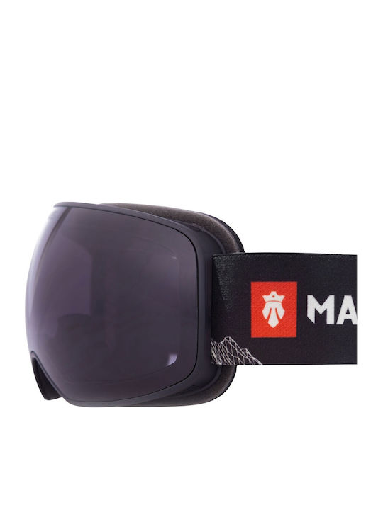 Majesty Force Μάσκα Σκι & Snowboard Ενηλίκων Μαύρη με Φακό σε Μαύρο Χρώμα