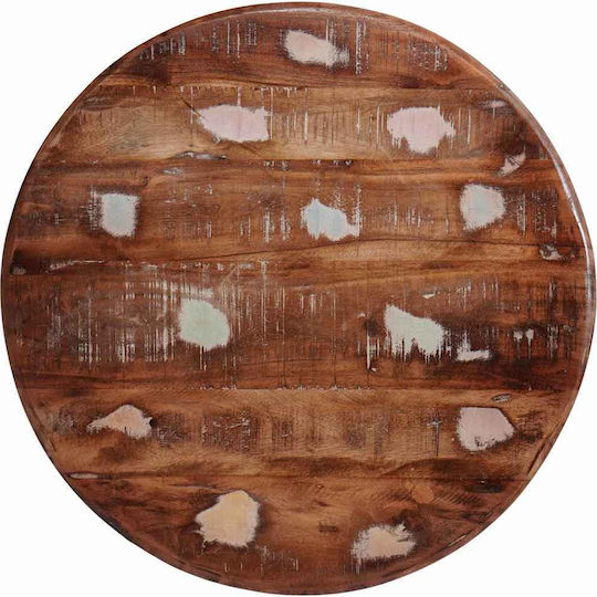 Rundes Beistelltisch Holz Mehrfarbig 3 Stück M54xB54xH40cm