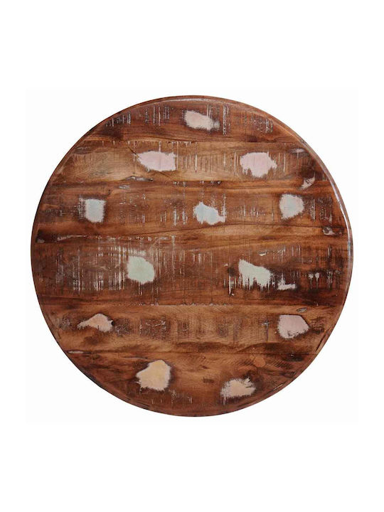Masă Laterală Rotundă Din Lemn Multicolor 2 Buc M50xL50xÎ40cm