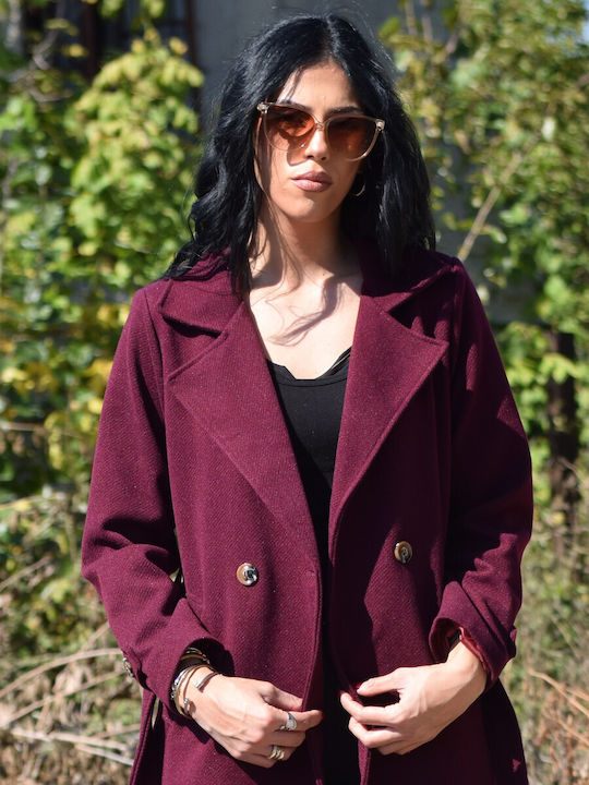 Women's Brown Coat with Belt