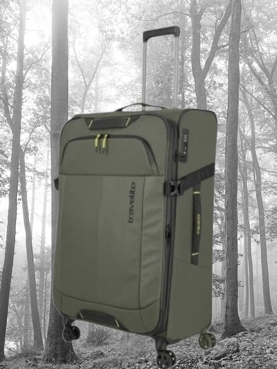 Travelite Βαλίτσες Ταξιδιού Υφασμάτινες Χακί με 4 Ρόδες