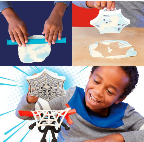 Hasbro Плей-Доу Пластелин - Игра Marvel Spider-Man Launch & Slice Battle Playset за 4+ години