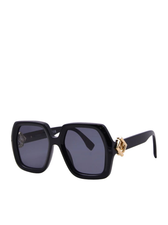 Fendi Damen Sonnenbrille mit Schwarz Kunststoff Gestell und Gray Linse FE40139I01V