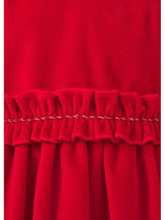 Children's Dress Long Sleeve Velvet Red