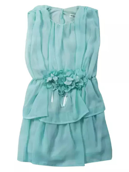 Mädchenkleid Ärmellos Mint