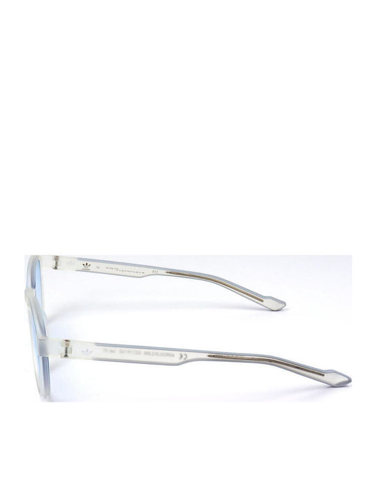 adidas Unisex Sunglasses with White Plastic Frame and Light Blue Gradient Lens AOR030-012000