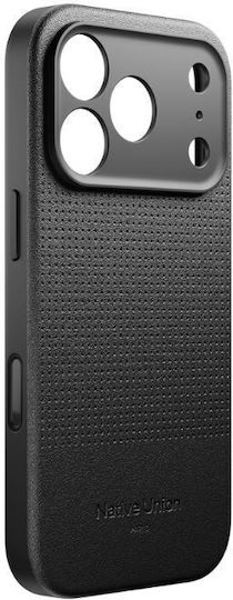 Native Union 360 Full Cover Σιλικόνης / Δερμάτινο Μαύρο (iPhone 17 Pro)