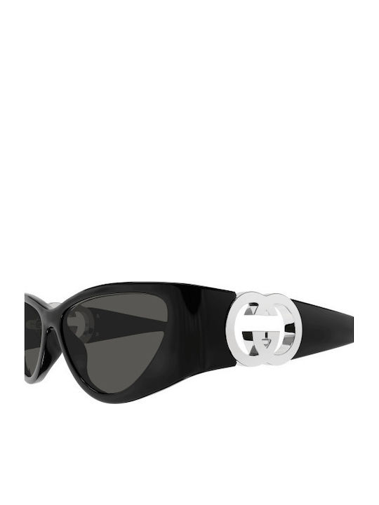 Gucci Unisex Sunglasses With Black Horn-Rimmed Frame And Grey Lens GG1824S 001