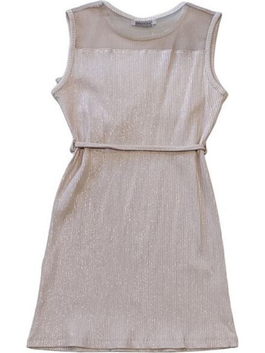 Children's Dress Sleeveless Beige