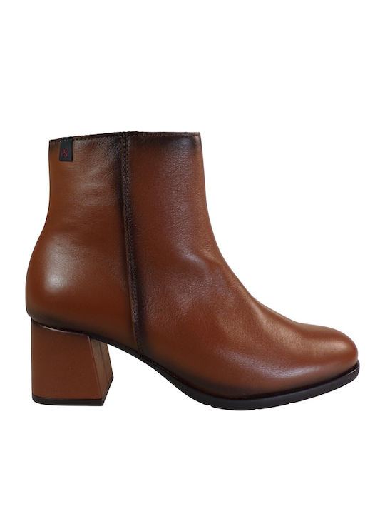 Leather Women's Ankle Boots Brown