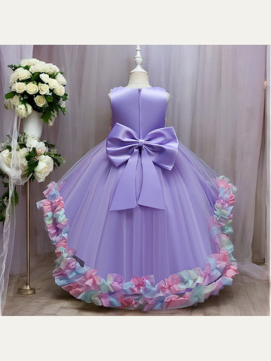 Детска Рокля Без ръкави Тюл Флорален Lilac