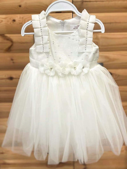 Children's Dress Floral Ecru