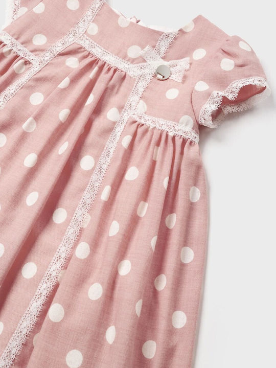 Kinderkleid Kurzärmelig Polka Dot Rosa