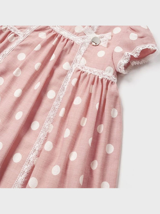 Kinderkleid Kurzärmelig Polka Dot Rosa