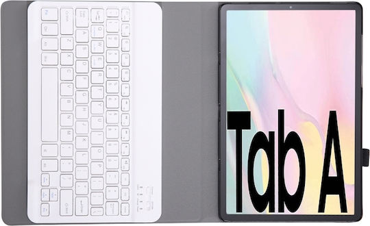 Sleeve Leather Flip Cover Δερμάτινη με Πληκτρολόγιο στα Αγγλικά US Ροζ Χρυσή (Galaxy Tab A7 2020/2022)