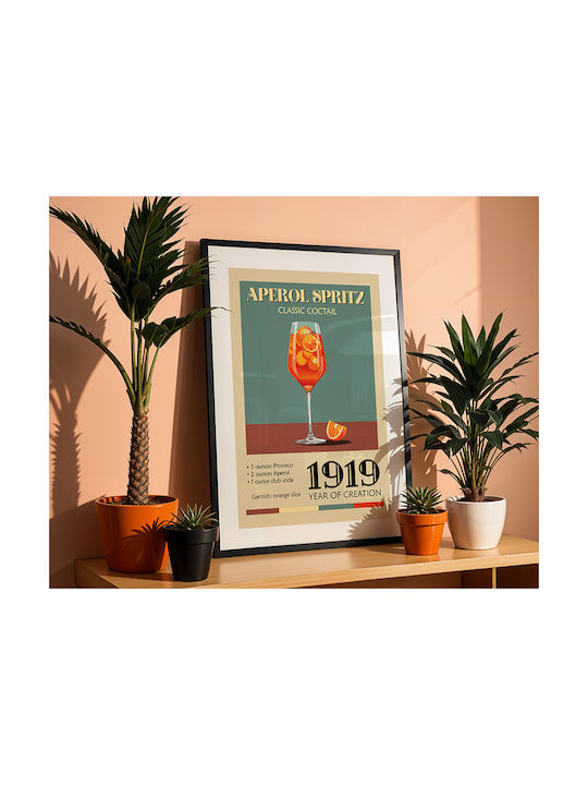 Poster Vintage Aperol Spritz Classic Cocktail Pst25374 40cm X 50cm