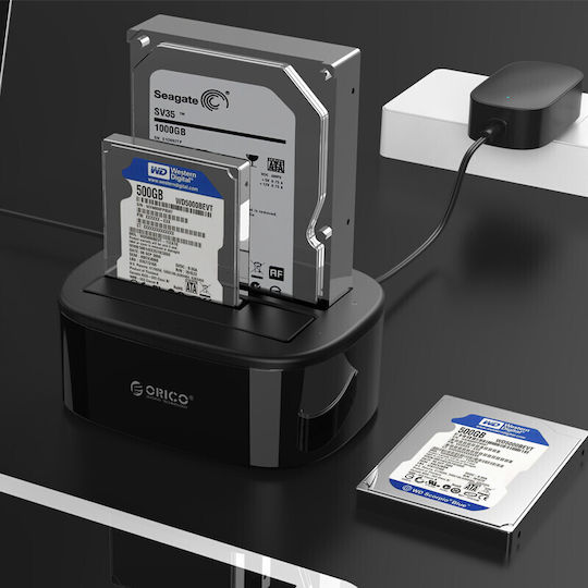 Orico Stație De Andocare Hdd Ssd De Stocare 2 Bay Clone 2.5/3.5 Usb 3.0 6228us3-c