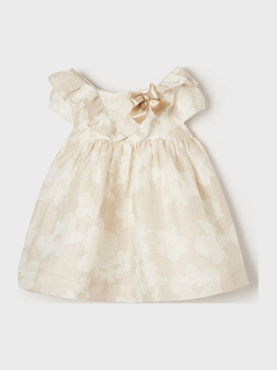 Kinderkleid Ärmellos Leinen Beige