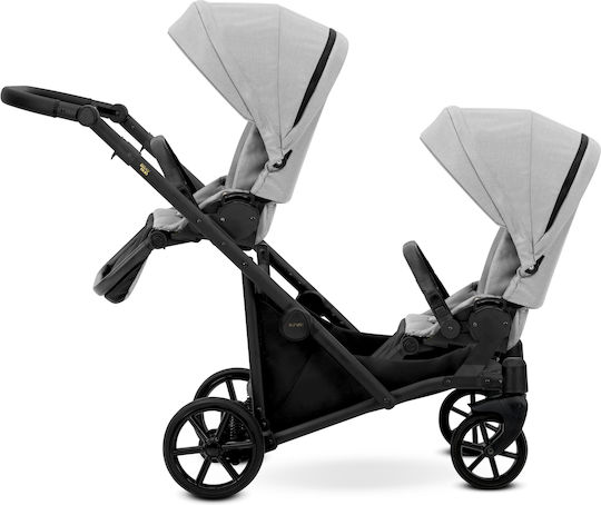 Kunert Brav Duo 3 in 1 Verstellbar Doppelter Kinderwagen Geeignet für Neugeborene Black 11.6kg