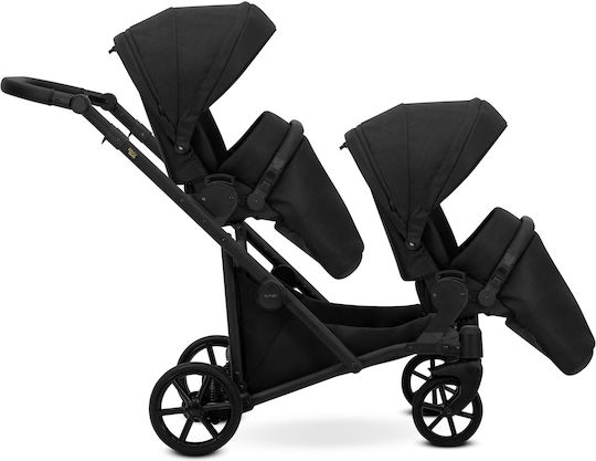 Kunert Brav Duo 3 in 1 Verstellbar Doppelter Kinderwagen Geeignet für Neugeborene Black 11.6kg