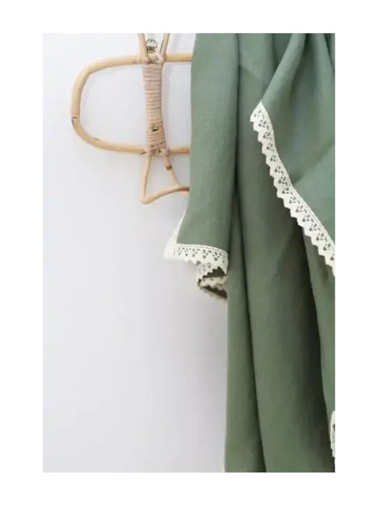 BabyLy Pătură Pepinieră Swaddling pături 100% bumbac Verde 100x100cm