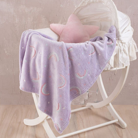 Rythmos Blanket Cot Nelie Fleece Lilac 110x140cm