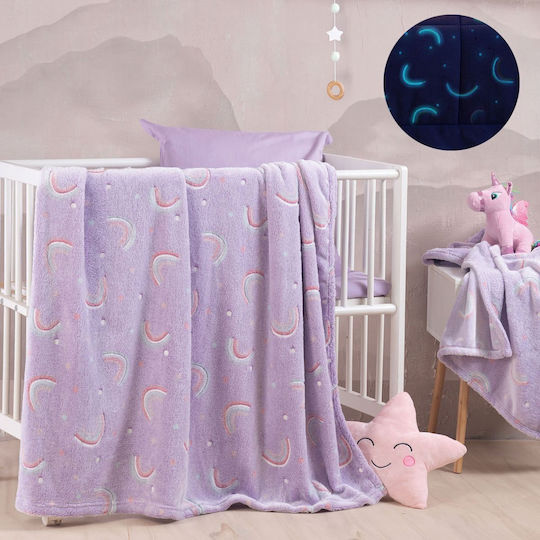 Rythmos Blanket Cot Nelie Fleece Lilac 110x140cm