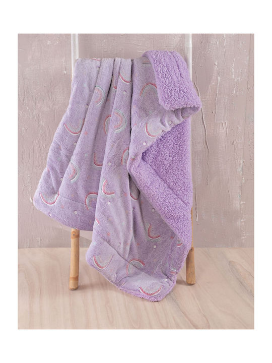 Rythmos Blanket Nursery Swaddling Blankets Nelie Fleece Lilac 80x110cm