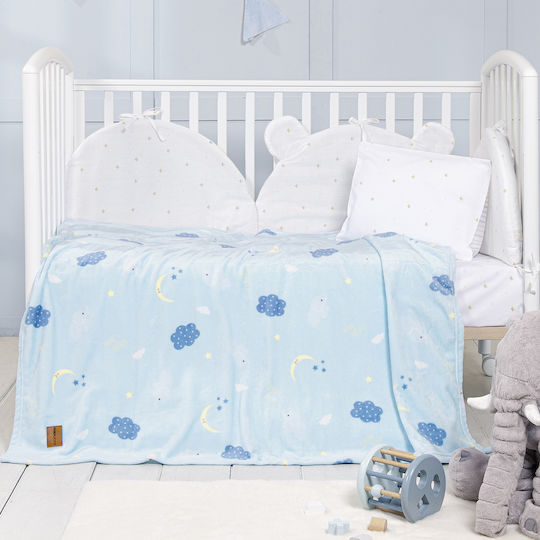 Nima Decke Kinderbett Vlies Hellblau 110x140cm