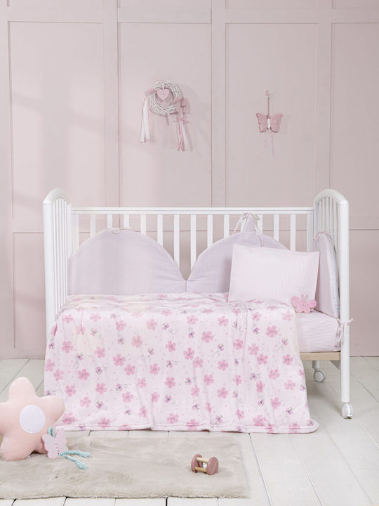 Nima Decke Kinderbett Vlies Rosa 110x140cm