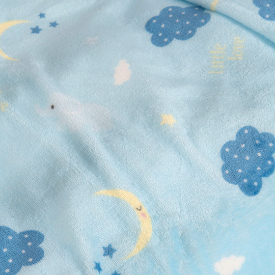 Nima Decke Kinderbett Vlies Hellblau 110x140cm