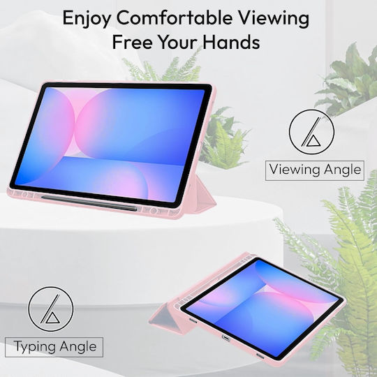 Husă Trifold Magnetică Samsung Galaxy Tab S10 Lite S10 FE 10.9" 2025 Smart Cover Suport Stilou Roz