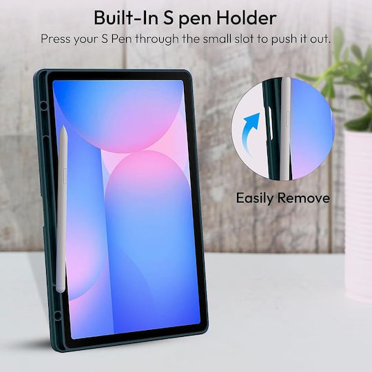 Husă Magnetică Trifold Samsung Galaxy Tab S10 Lite S10 Fe 10.9" 2025 Smart Cover Suport Stilou Verde Marin