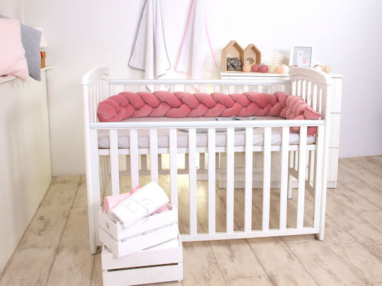 Amy Crib Bumpers Braided Inside Pink 21x180cm