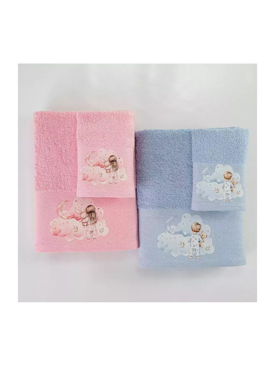 Borea Set of baby towels 2pcs Pink 30 cmx50cm
